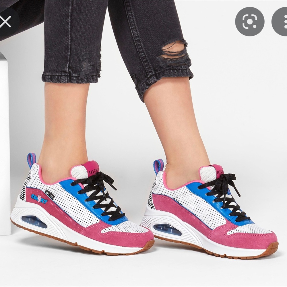 Skechers BT21 Uno 74342 WHPB COLOR SCHEME Pi K Cooky size 8.5 Sneakers Shoes